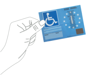 Ein Parkausweis für einen Menschen mit Behinderung